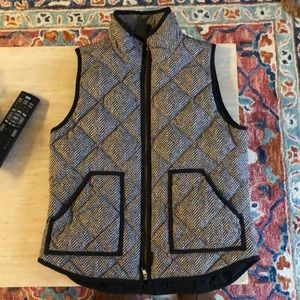 J crew herringbone puffer vest